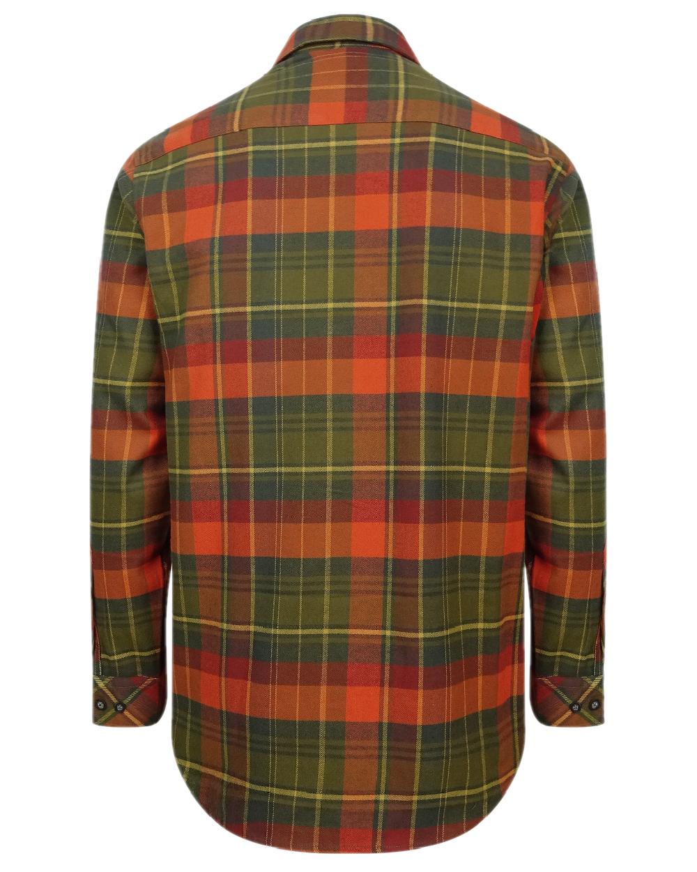 Autumn Green Orange Coloured Hoggs of Fife Luxury Cotton Hunting Shirt on white background 
