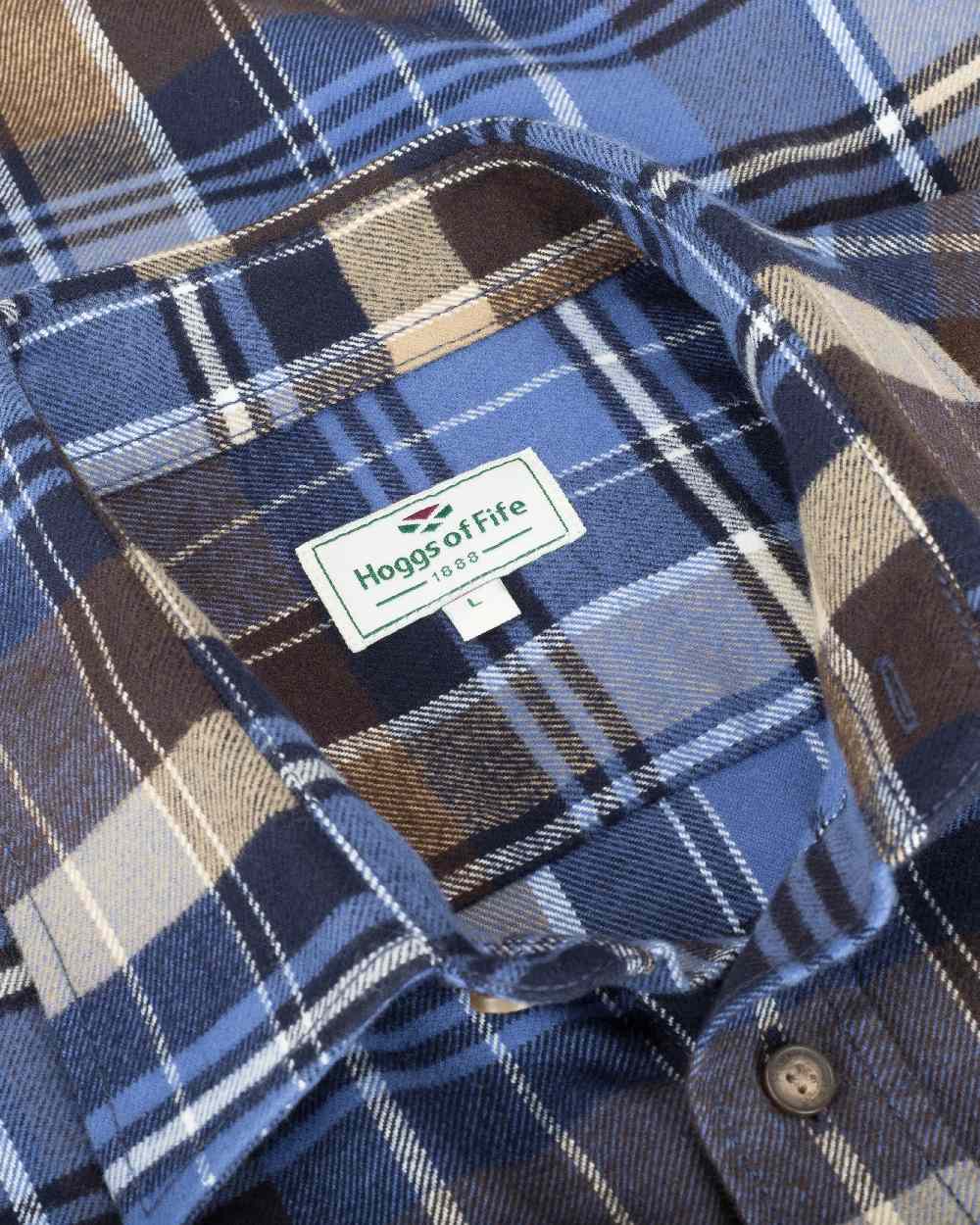 Countrysport Blue Brown Coloured Hoggs of Fife Luxury Cotton Hunting Shirt on white background 