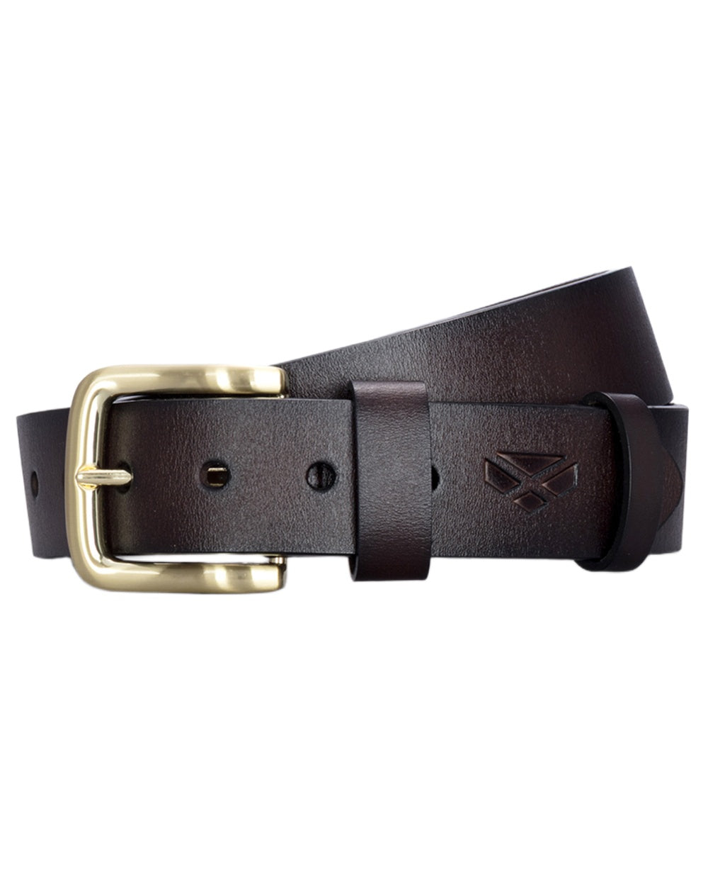 Chocolate-Brown Coloured Hoggs of Fife Luxury Leather Belts on white background 