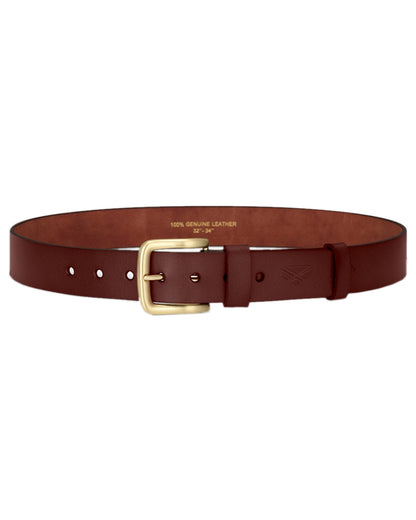 Dark Brown Coloured Hoggs of Fife Luxury Leather Belts on white background 