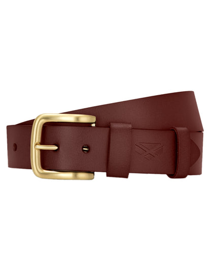 Dark Brown Coloured Hoggs of Fife Luxury Leather Belts on white background 