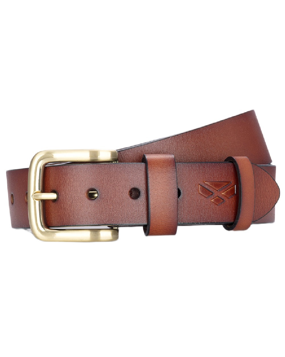 Whisky-Tan Coloured Hoggs of Fife Luxury Leather Belts on white background 