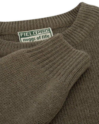 Marled Green Coloured Hoggs of Fife Melrose Hunting Pullover on white background 