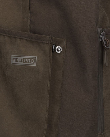 Dark Olive coloured Hoggs of Fife Mens Ardross Pro Field Gilet on white background 