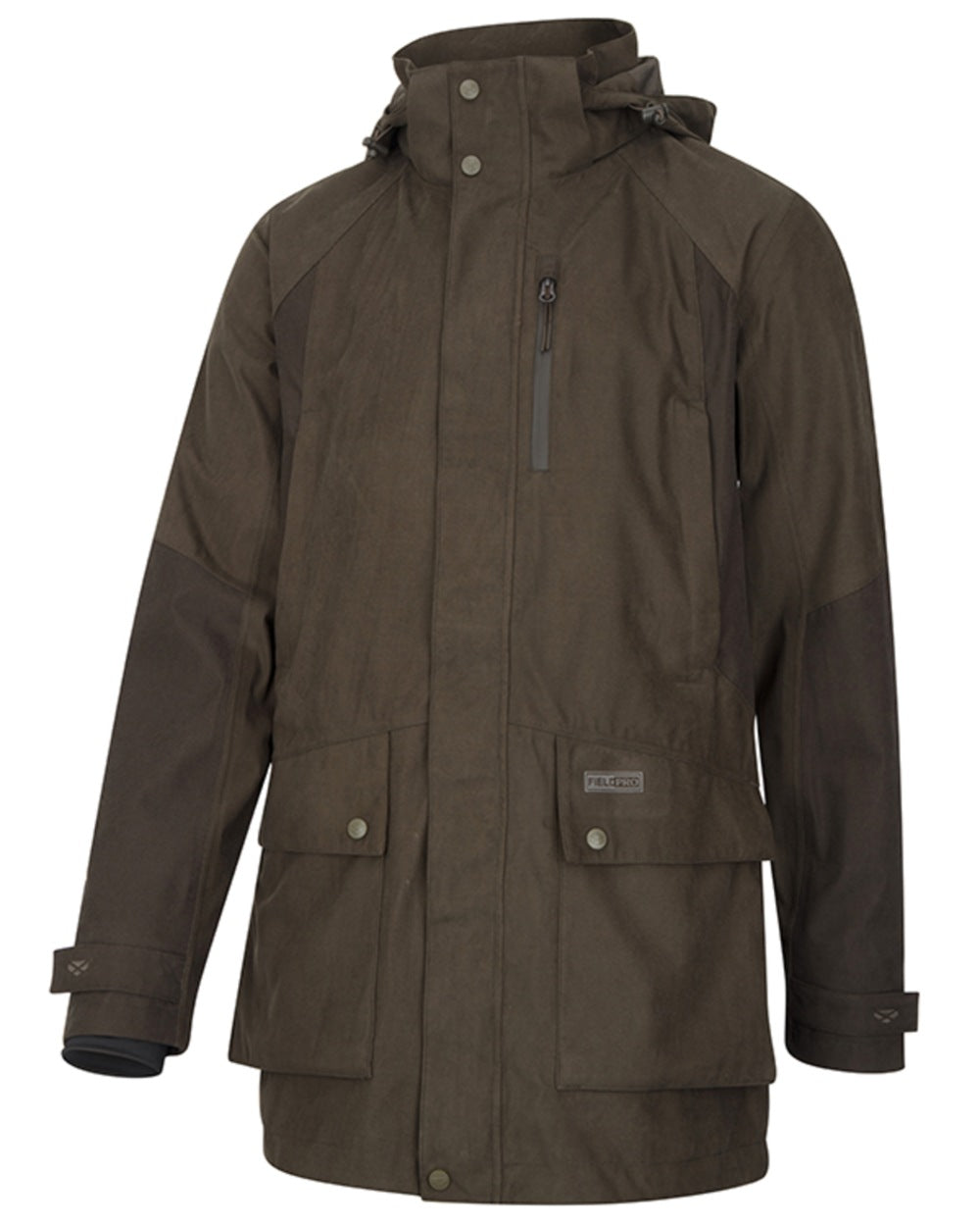 Dark Olive coloured Hoggs of Fife Mens Ardross Pro Waterproof Field Jacket on white background 