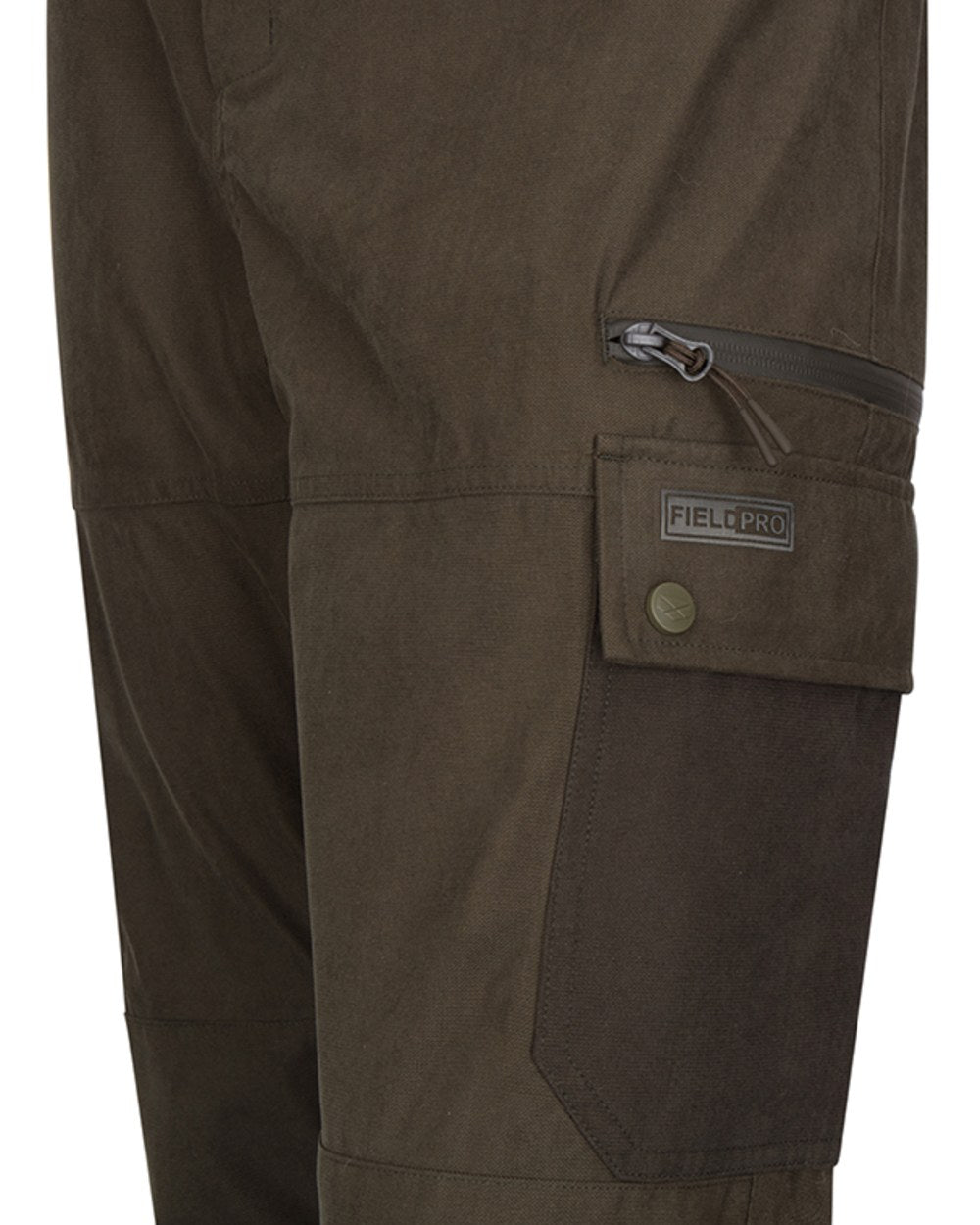 Dark Olive coloured Hoggs of Fife Mens Ardross Pro Waterproof Field Trousers on white background 