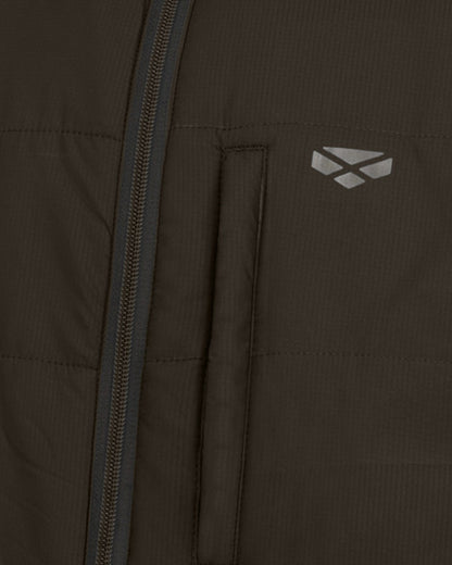 Olive coloured Hoggs of Fife Mens Aviemore Reversible Insulated Jacket on white background 
