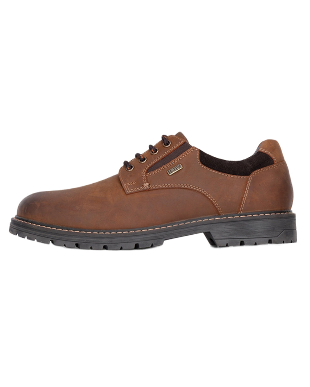 Tan coloured Hoggs of Fife Mens Callander Waterproof Shoes on white background 