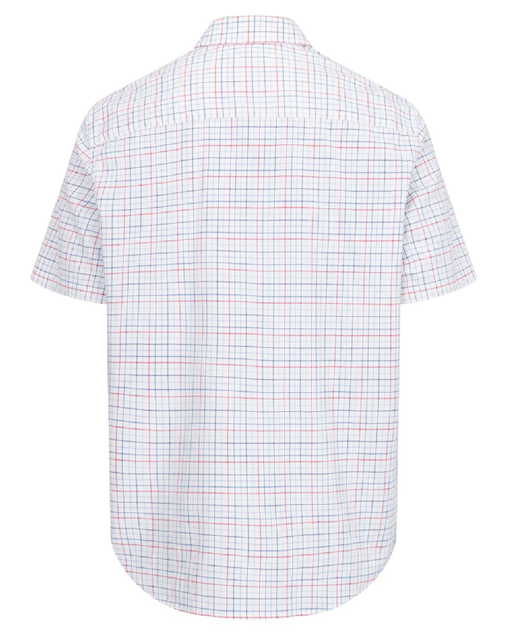Red Sky Coloured Hoggs of Fife Mens Callum Short Sleeve Tattersall Shirt on white background 