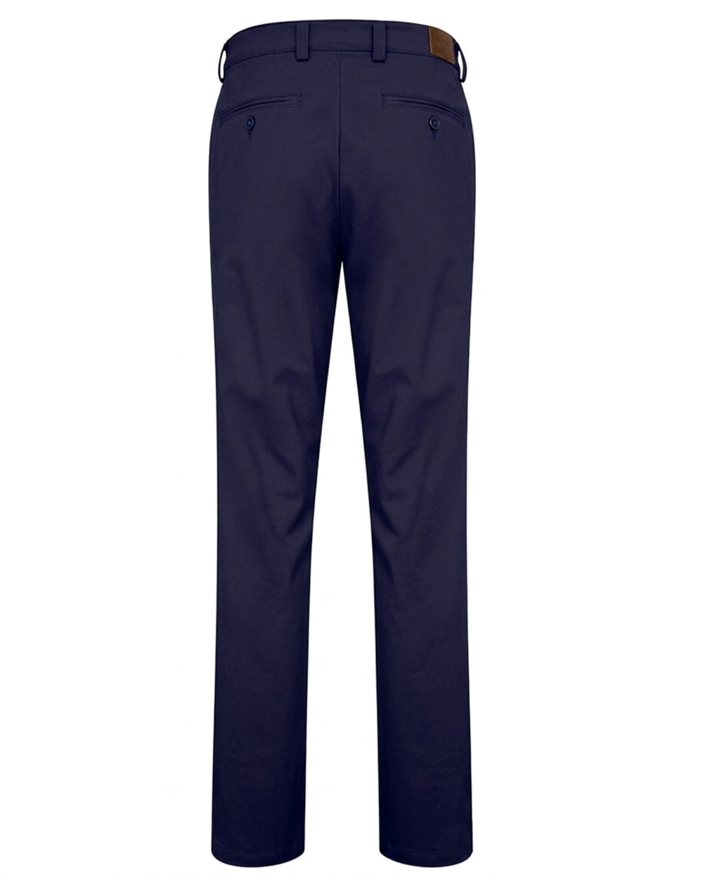 Navy coloured Hoggs of Fife Mens Carnoustie Chino Trousers on white background 