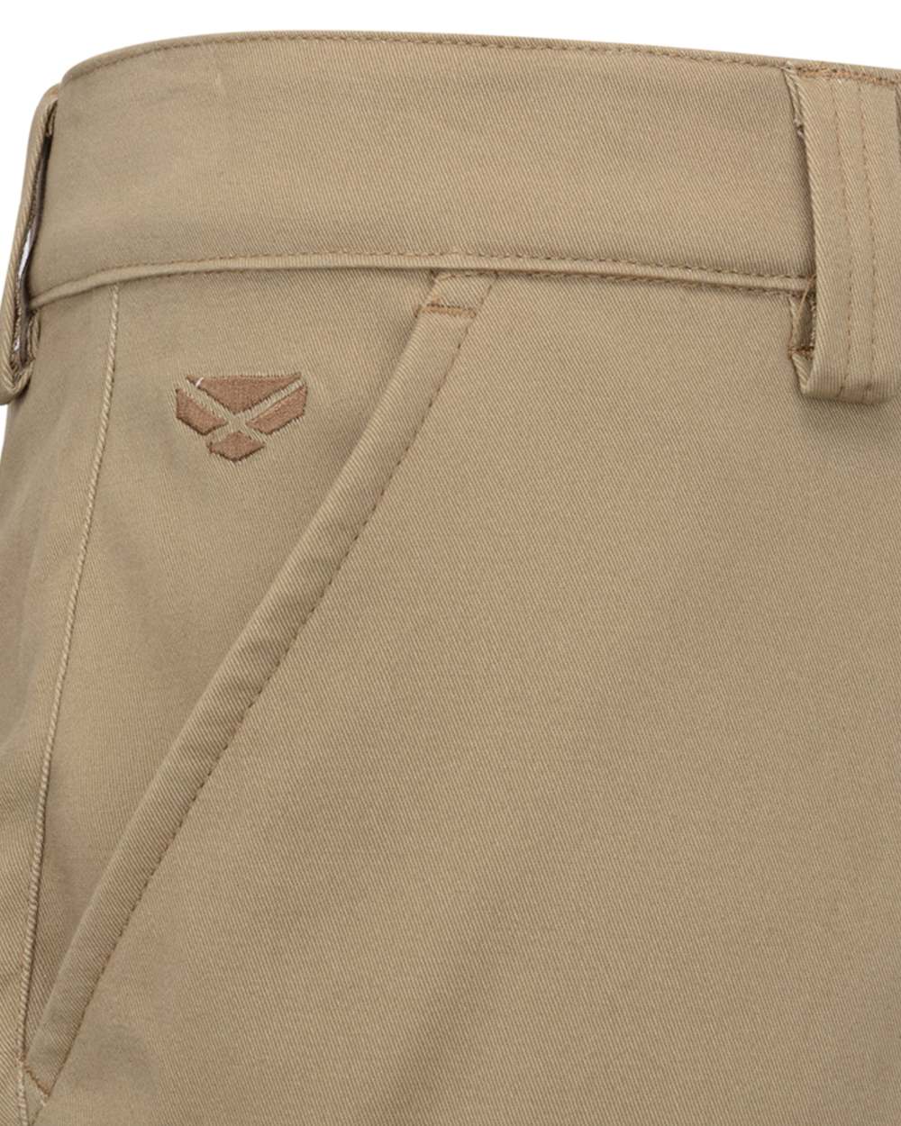 Stone coloured Hoggs of Fife Mens Carnoustie Chino Trousers on white background 