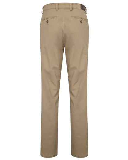 Stone coloured Hoggs of Fife Mens Carnoustie Chino Trousers on white background 