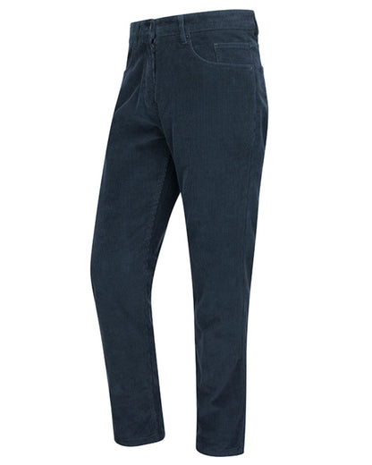 Slate Navy coloured Hoggs of Fife Mens Comrie Cord Jeans on white background 