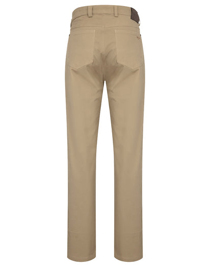 Stone coloured Hoggs of Fife Mens Craigtoun Stretch Twill Jeans on white background 