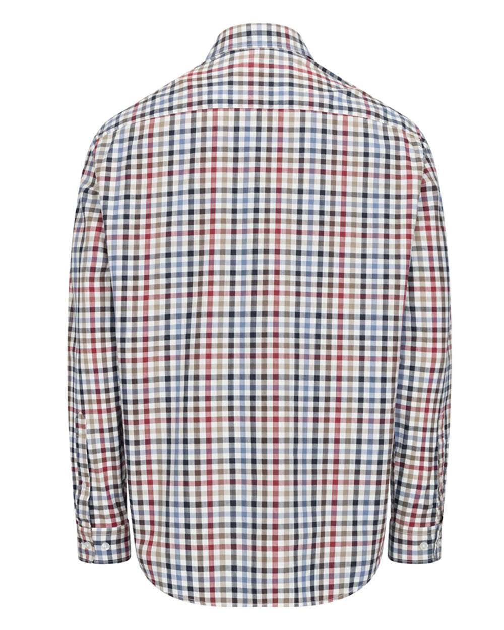 Navy Red Olive Coloured Hoggs of Fife Mens Douglas Twill Shirt on white background 