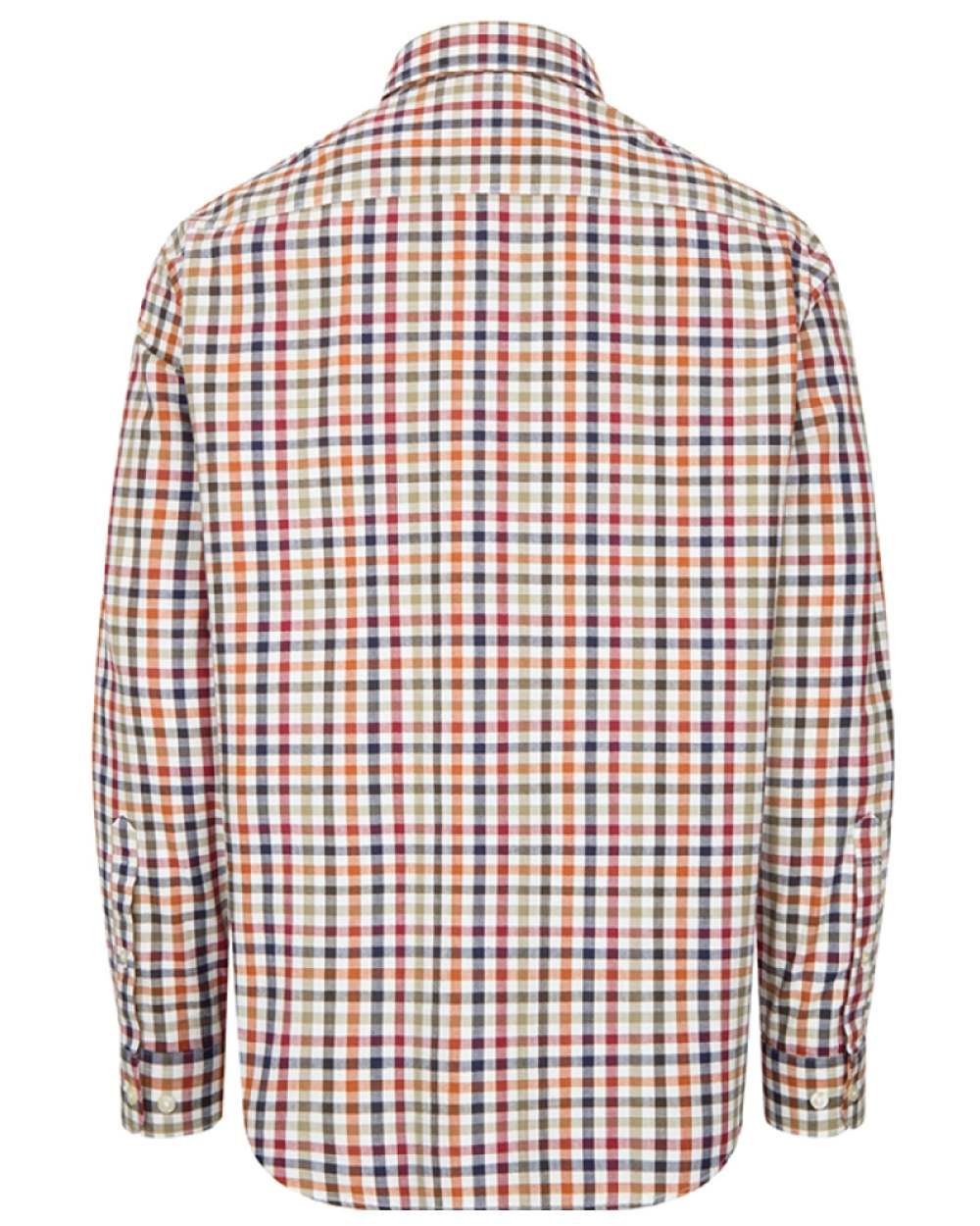 Rust Olive coloured Hoggs of Fife Mens Douglas Twill Shirt on white background 