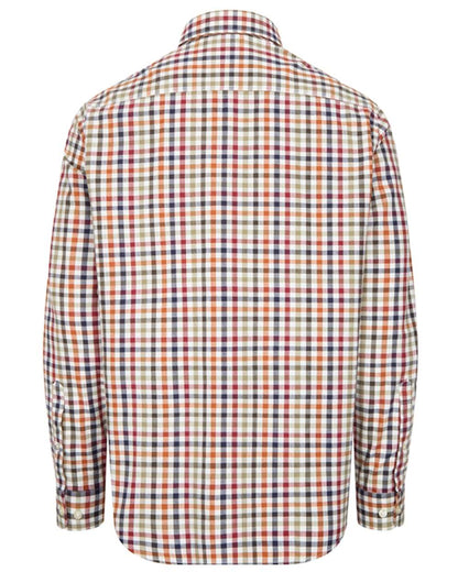 Rust Olive coloured Hoggs of Fife Mens Douglas Twill Shirt on white background 