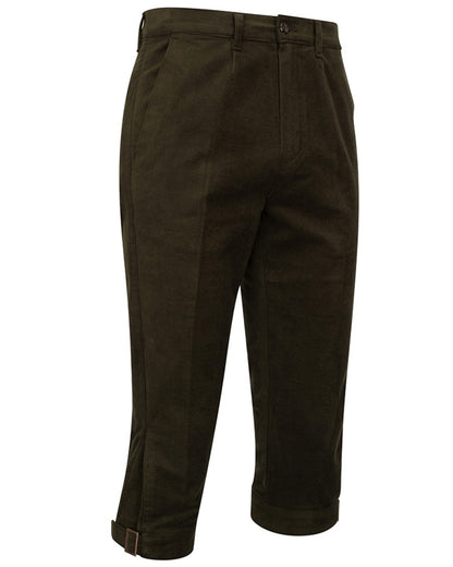 Olive Green colouredHoggs of Fife Mens Durness Moleskin Breeks on white background 