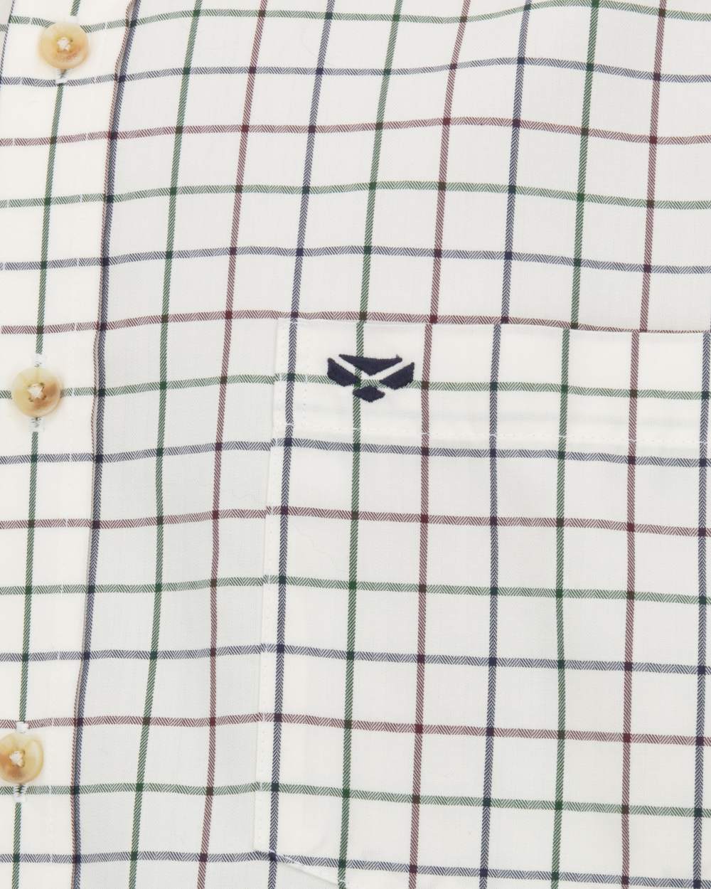 Navy Green Wine coloured Hoggs of Fife Mens Fernie Bamboo Shirt on white background 