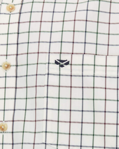 Navy Green Wine coloured Hoggs of Fife Mens Fernie Bamboo Shirt on white background 