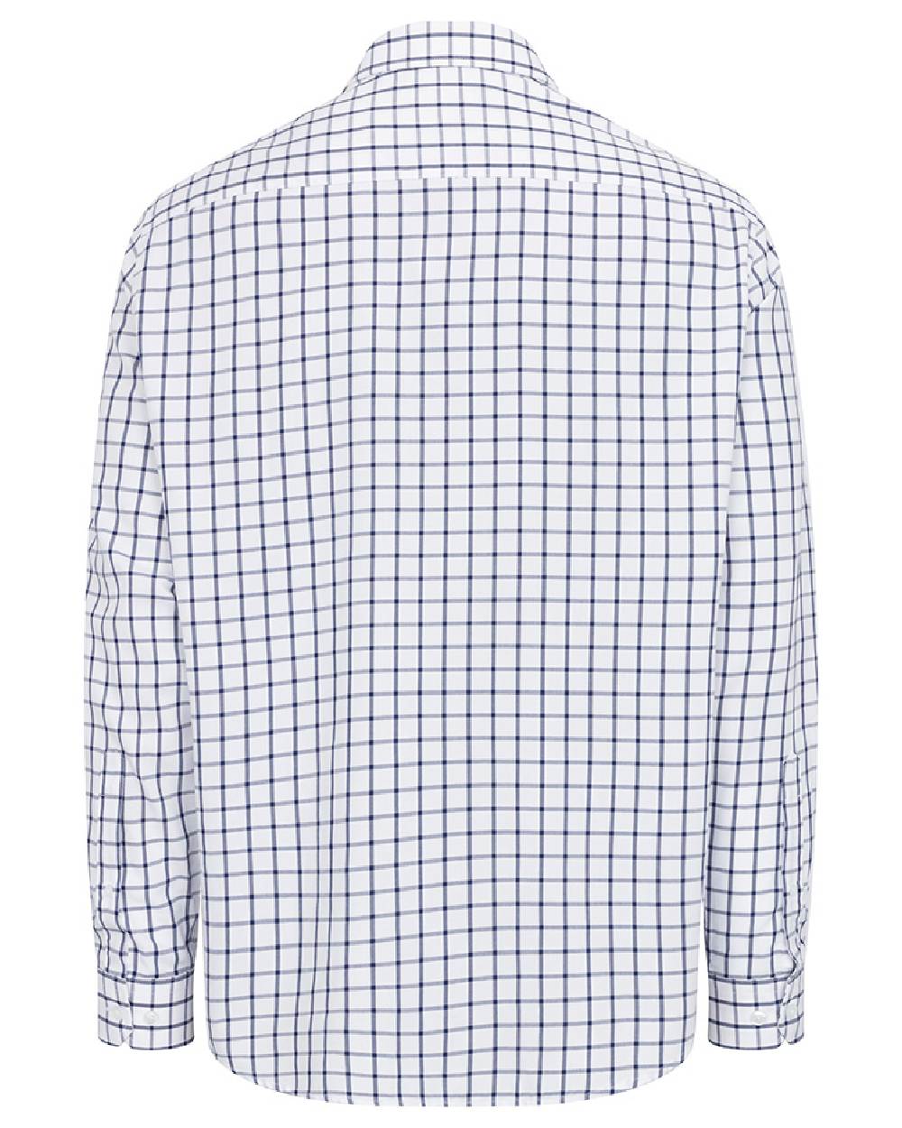 Navy White Coloured Hoggs of Fife Mens Fernie Bamboo Shirt on white background 