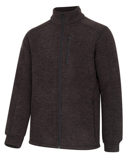Bracken coloured Hoggs of Fife Mens Gairloch Knitted Fleece Lined Jacket on white background 