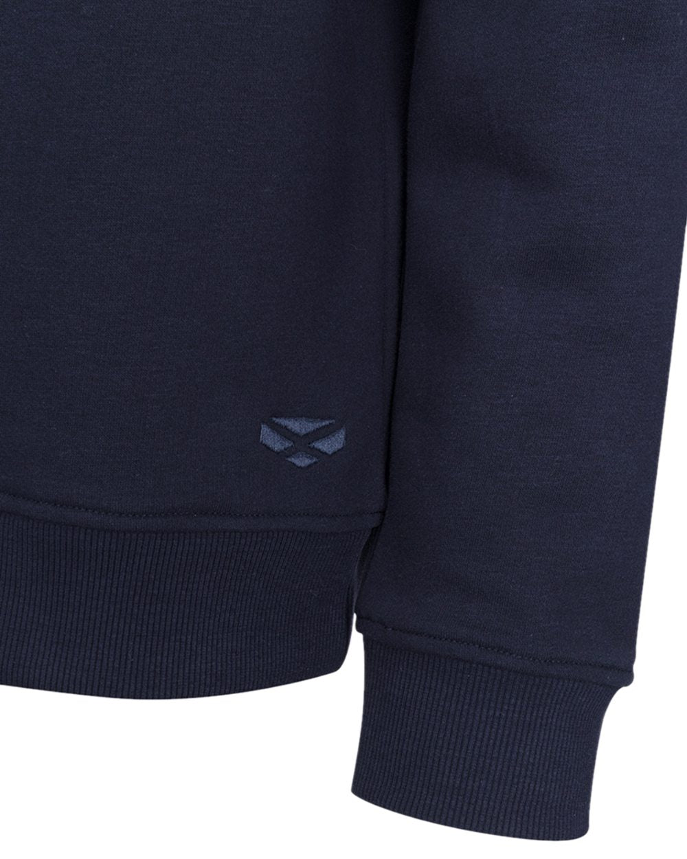Navy Coloured Hoggs of Fife Mens Galloway 1888 Plain Quarter Zip Sweatshirt on white background 