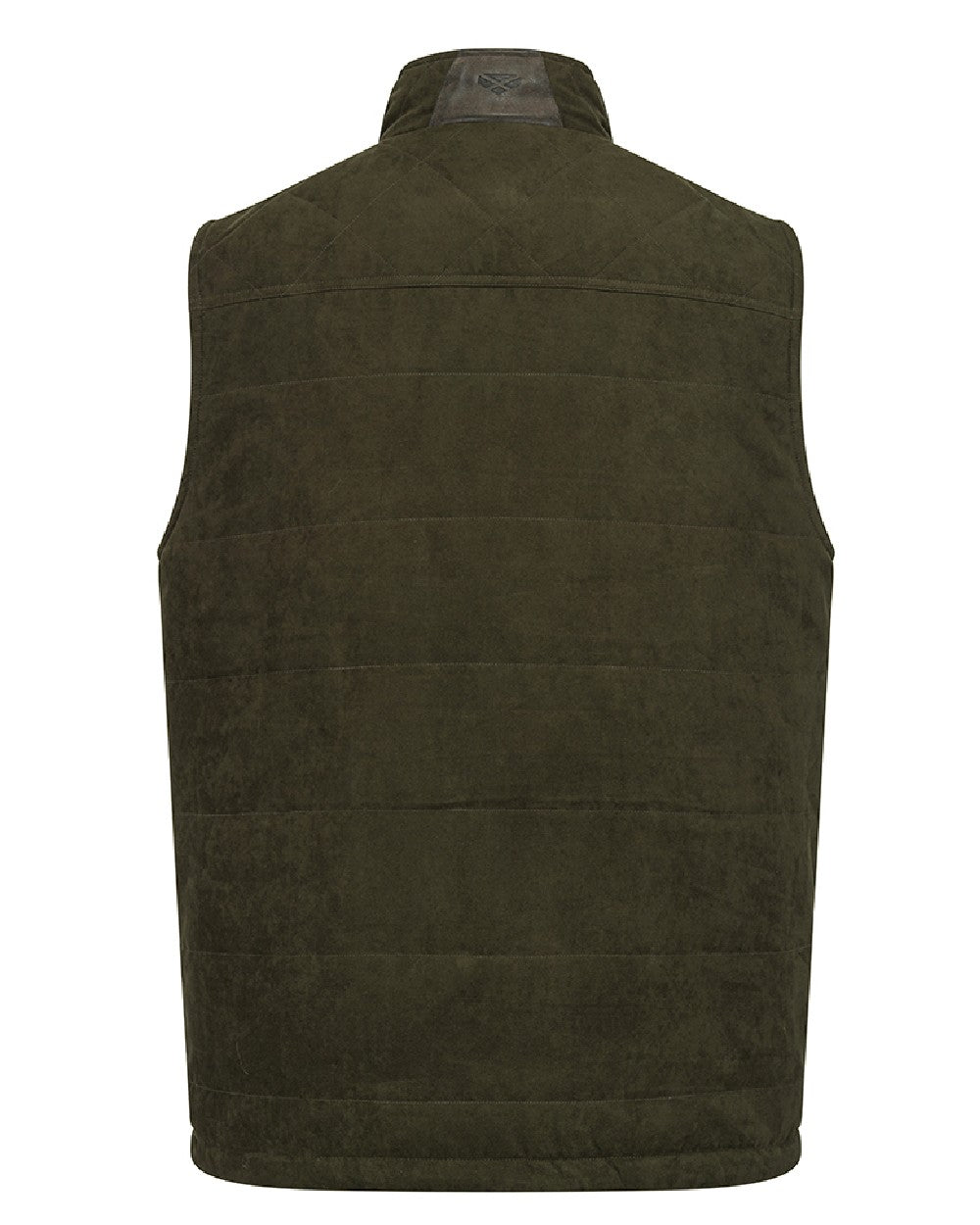 Loden coloured Hoggs of Fife Mens Glenbervie Quilted Gilet on white background 