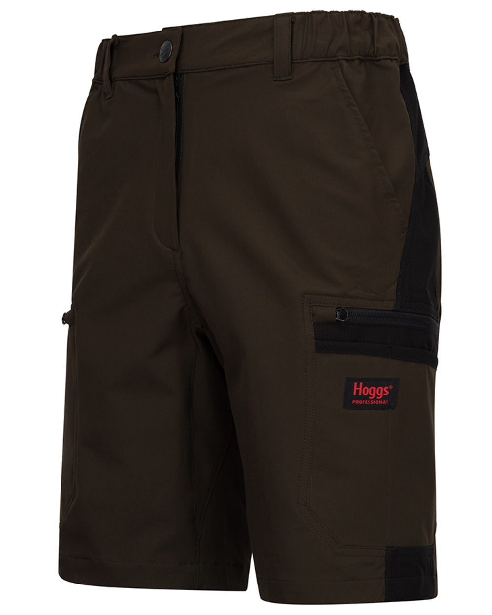 Green Back coloured Hoggs of Fife Mens Green King Active Utility Shorts on white background 