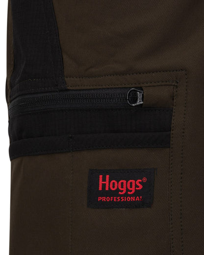 Green Black coloured Hoggs of Fife Mens Green King Active Utility Trousers on white background 