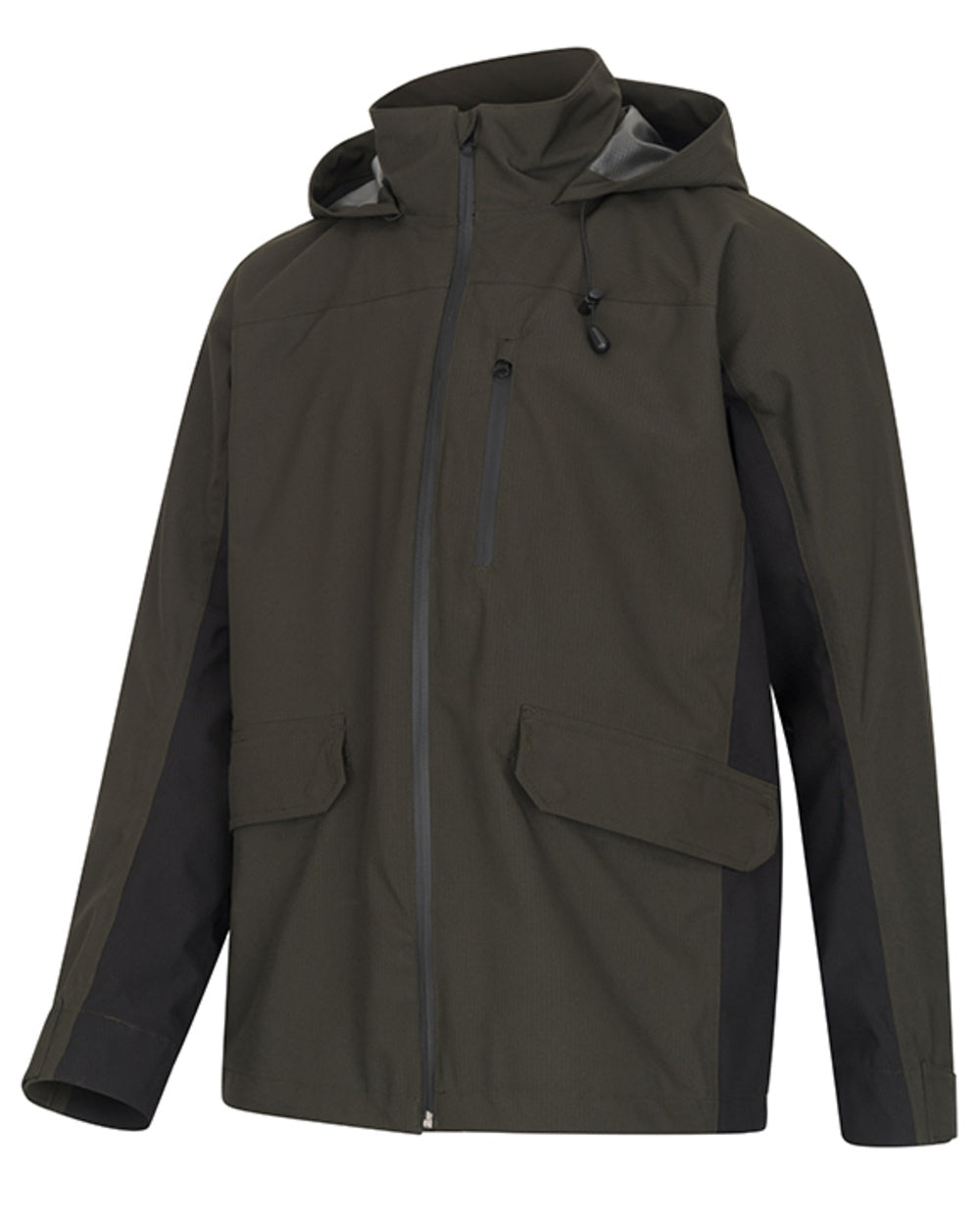 Green Black coloured Hoggs of Fife Mens Green King Active Waterproof Jacket on white background 