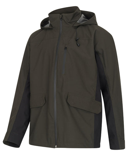 Green Black coloured Hoggs of Fife Mens Green King Active Waterproof Jacket on white background 