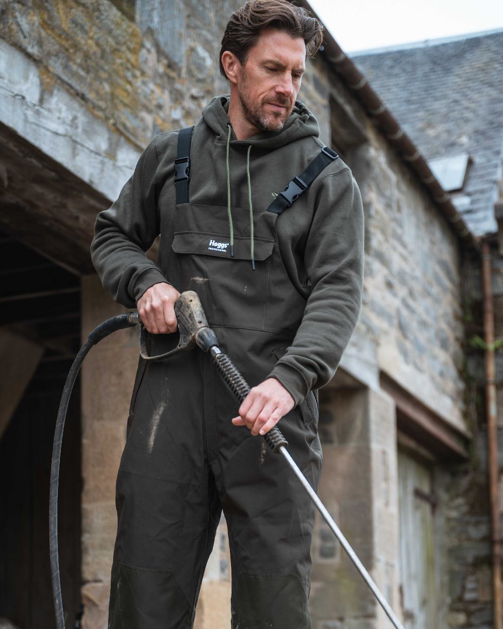 Forest Lovat coloured Hoggs of Fife Mens Hoodie on outdoor background 