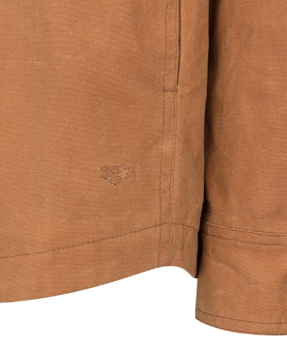 Tan Coloured Hoggs of Fife Mens Huntly Waxed Canvas Utility Overshirt on white background 