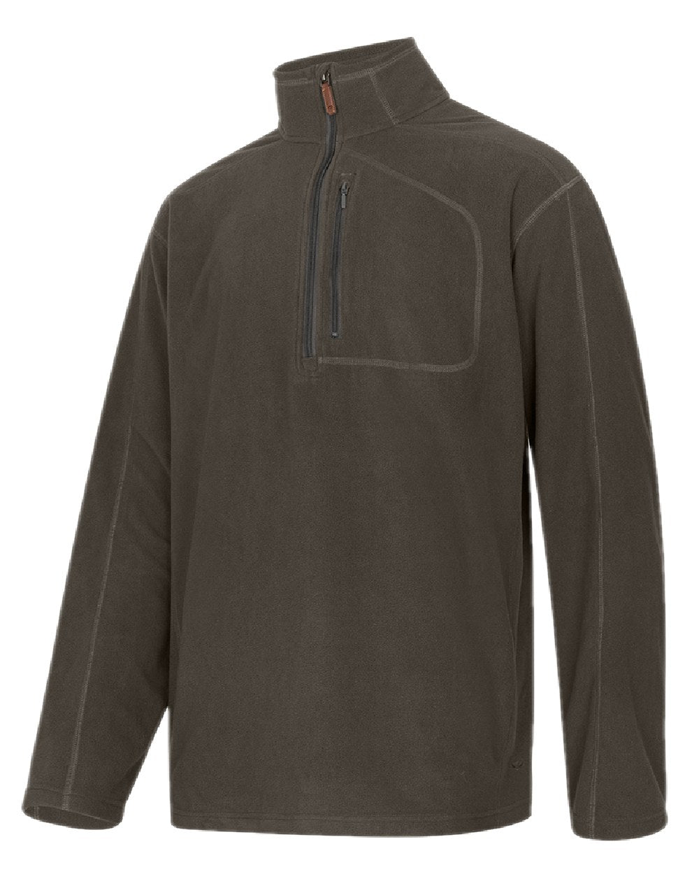 Beluga Coloured Hoggs of Fife Mens Islander Techpro Quarter Zip Shirt on white background 