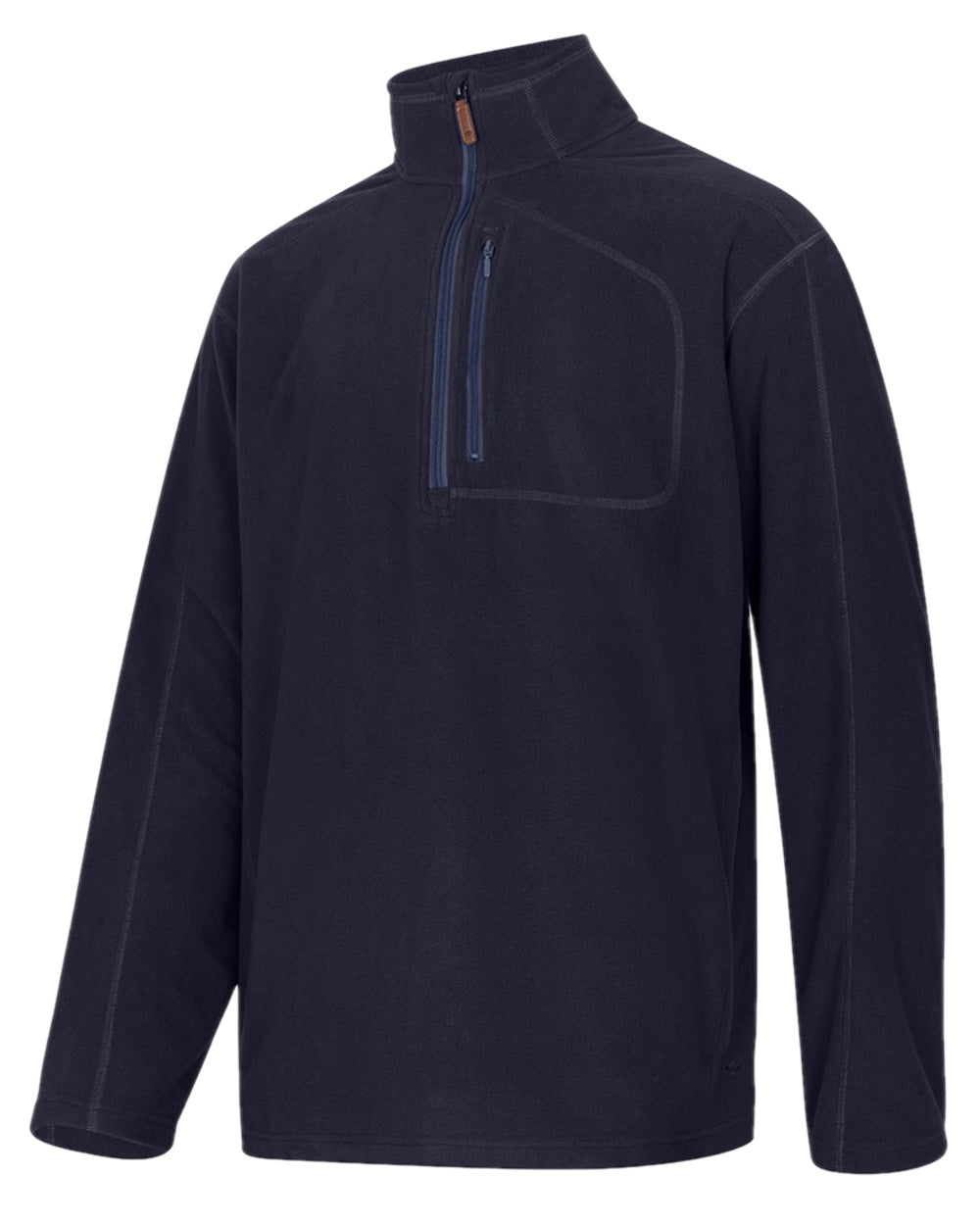 Navy Coloured Hoggs of Fife Mens Islander Techpro Quarter Zip Shirt on white background 