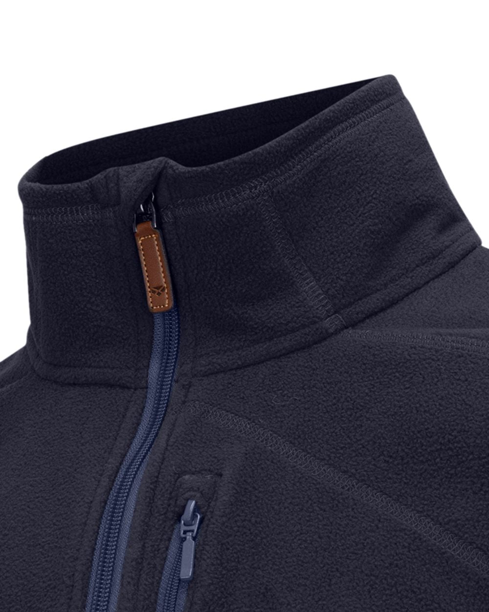Navy Coloured Hoggs of Fife Mens Islander Techpro Quarter Zip Shirt on white background 