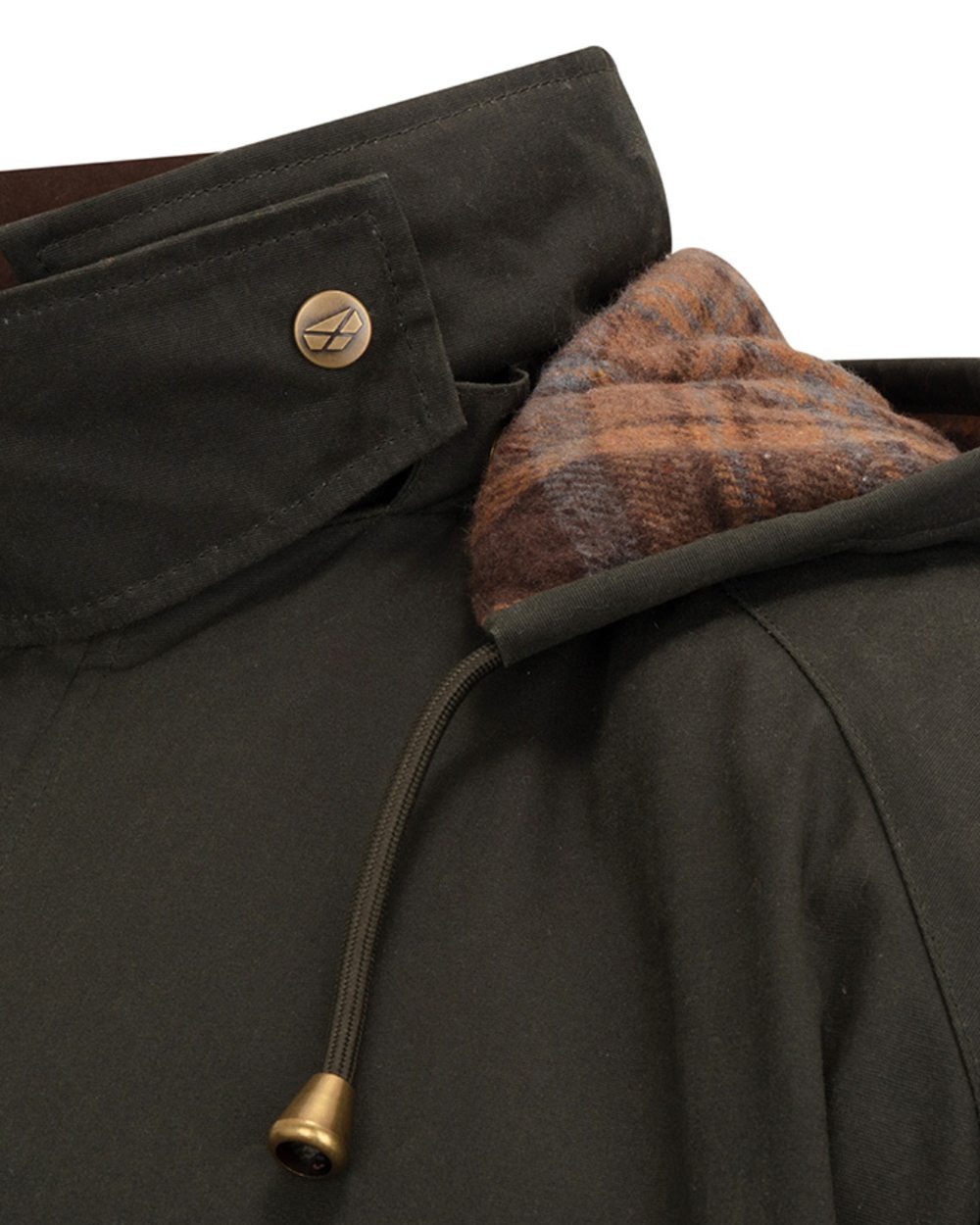 Forest Green Coloured Hoggs of Fife Mens Kelso Waterproof Wax Jacket on white background 