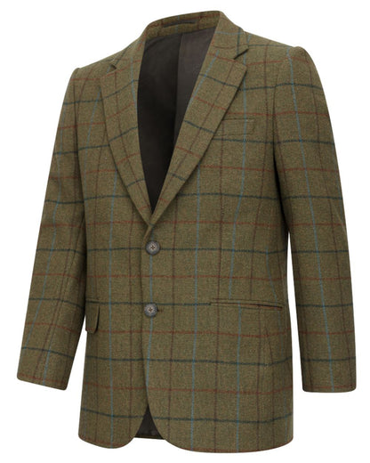 Green Blue coloured Hoggs of Fife Mens Kingussie Tweed Sports Jacket on white background 