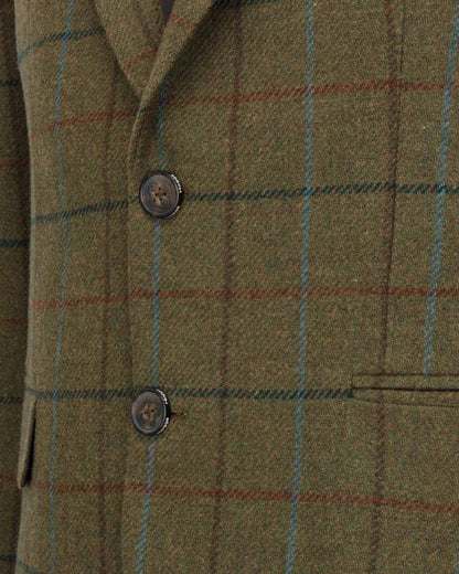 Green Blue coloured Hoggs of Fife Mens Kingussie Tweed Sports Jacket on white background 