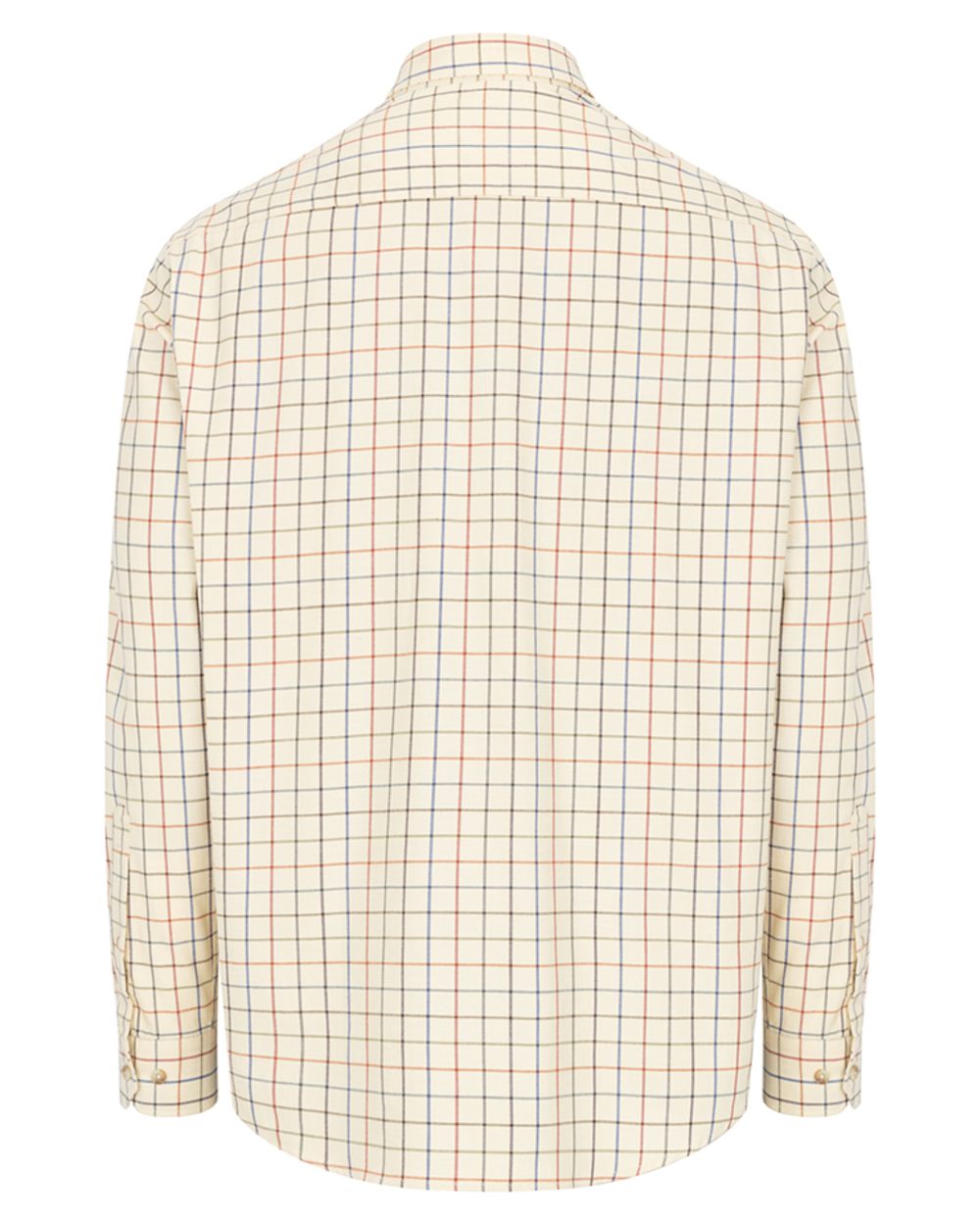Barley Coloured Hoggs of Fife Mens Laird Premier Tattersall Shirt on white background 