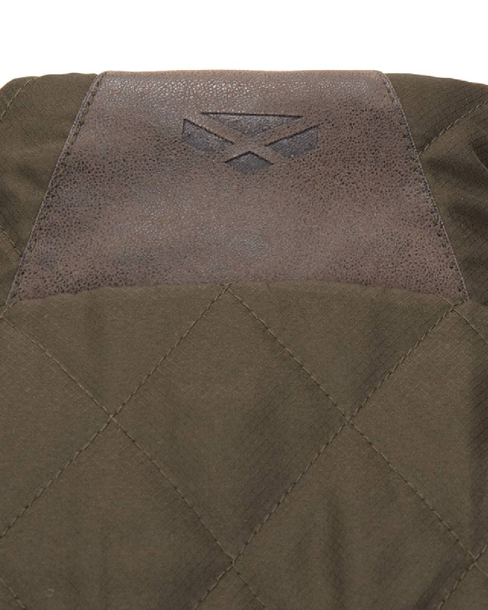 Forest Green Coloured Hoggs of Fife Mens Lindores Quilted Gilet on white background 