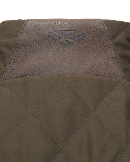 Forest Green Coloured Hoggs of Fife Mens Lindores Quilted Gilet on white background 