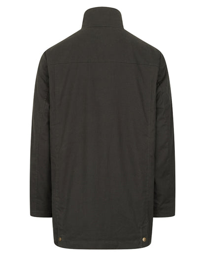 Dark Green coloured Hoggs of Fife Mens Linton Waxed Jacket on white background 