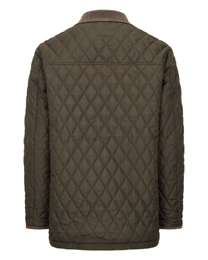 Forest Green Coloured Hoggs of Fife Mens Lochore Quilted Jacket on white background 