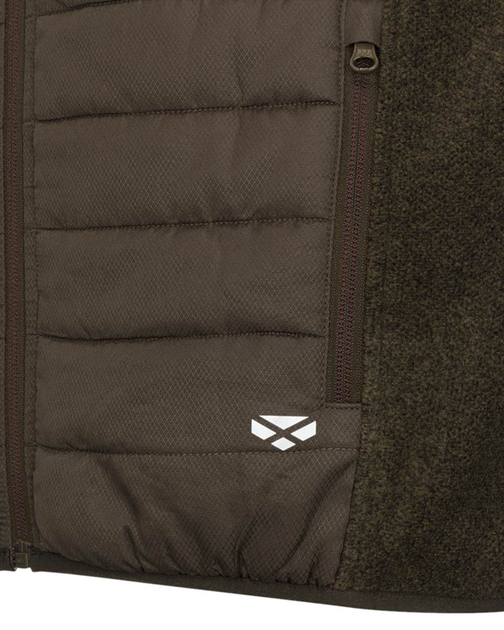 Dark Forest Marl Coloured Hoggs of Fife Mens Melville Hybrid Gilet on white background 