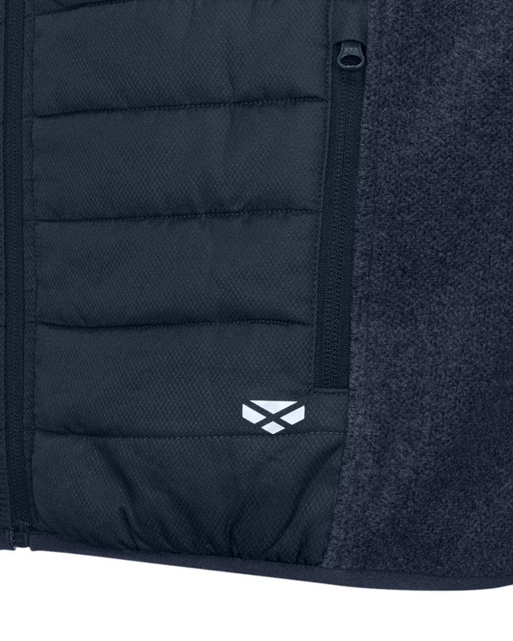Midnight Navy Marl Coloured Hoggs of Fife Mens Melville Hybrid Gilet on white background 