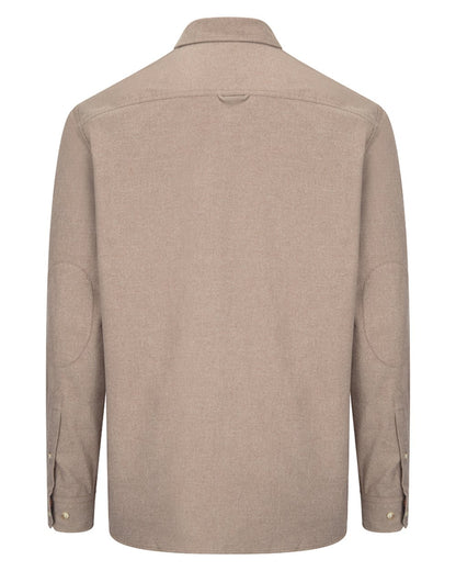 Oatmeal Coloured Hoggs of Fife Mens Moy Moleskin Shirt on white background 