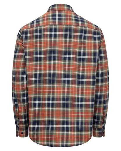 Green Rust Check Coloured Hoggs of Fife Mens Pitcairn Flannel Check Shirt on white background 