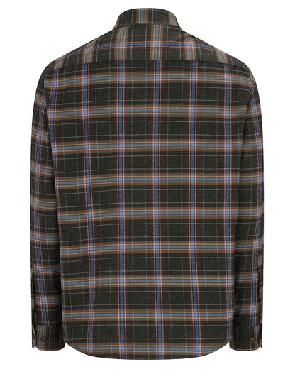 Thyme Cobblestone coloured Hoggs of Fife Pitlessie Down Flannel Shirt on white background 